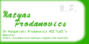 matyas prodanovics business card